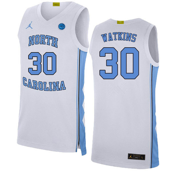 Men #30 North Carolina Tar Heels College Basketball Jerseys Sale-White